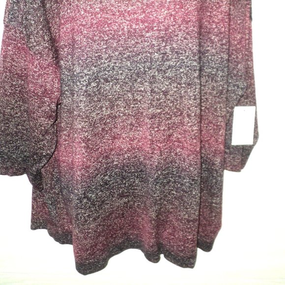Croft & Barrow Knit Sweater Women's Plus 3X Wine Combo #601 3/4 Sleeves NEW - Picture 3 of 7